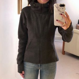Lululemon Cozy Fleece Dark Gray Jacket w/ Hood
